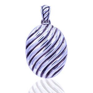 David Yurman Sterling Sculpted Cable Oval Locket Enhancer Keepsake Pendant